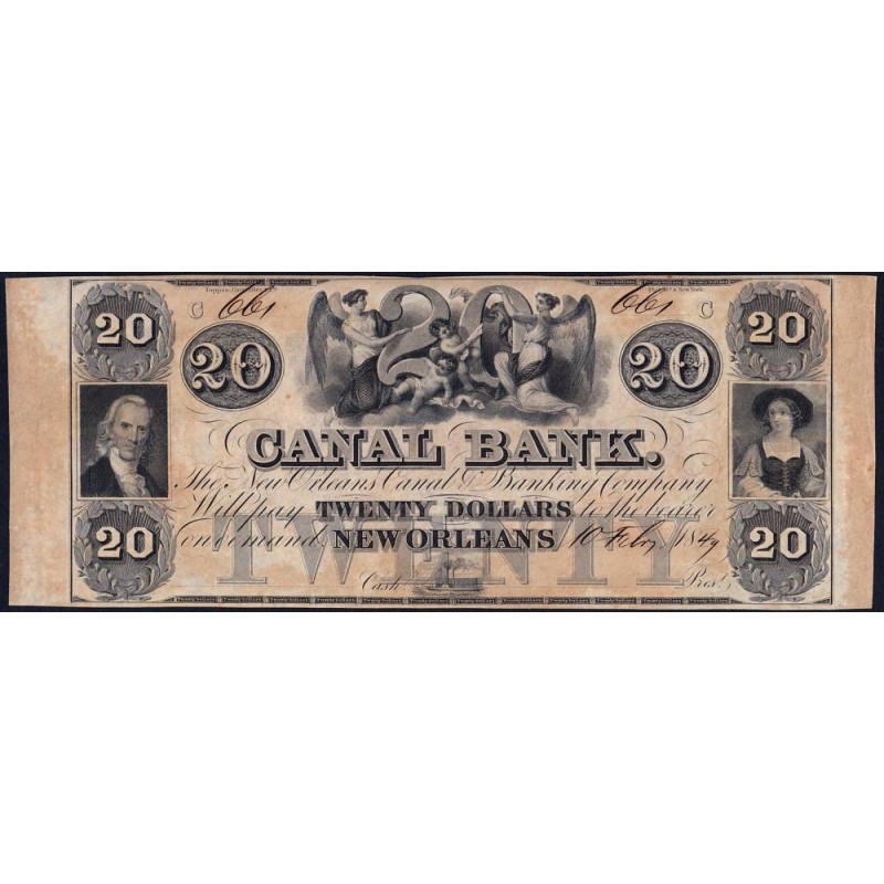 Etats Unis - Louisiane - New Orleans - 20 dollars - Lettre C - 10/02/1849 - Etat : pr.NEUF
