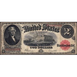 Etats Unis d'Amérique - Pick 188_4 - 2 dollars - Série D A - 1917 - Etat : TB