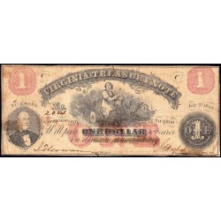 Etats Unis d'Amérique - Virginie - Richmond - Pick S3681b - 1 dollar - Lettre C - 21/07/1862 - Etat : TB-
