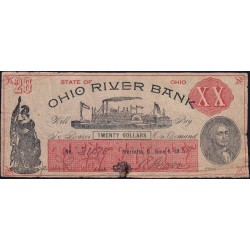 Etats Unis d'Amérique - Ohio - Marietta - 20 dollars - Sans lettre - 04/06/1838- Etat : TB