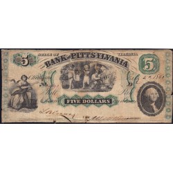 Etats Unis d'Amérique - Virginie - Chatham - 5 dollars - Lettre D - 04/07/1861 - Etat : TB-