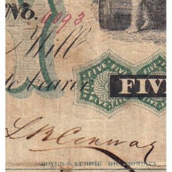 Etats Unis - Virginie - Chatham - 5 dollars - Lettre D - 04/07/1861 - Etat : TB-