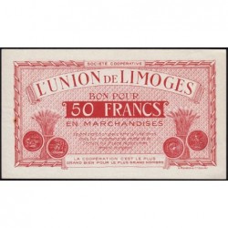 87 - Limoges - Union de Limoges - 50 francs - Type A - (1920-1935) - Etat : SUP