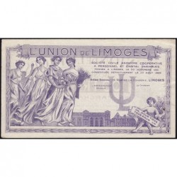 87 - Limoges - Union de Limoges - 100 francs - Type C - (1920-1935) - Etat : TTB+