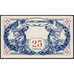 63 - Clermont-Ferrand - Le Crédit Clermontois - 25 francs - Série A - (1920-1925) - Etat : TTB