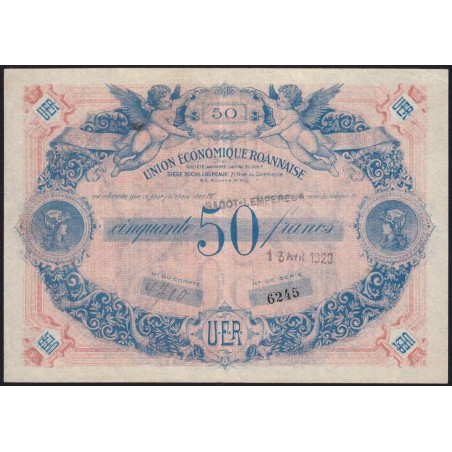 42 - Roanne - Union Economique Roannaise - 50 francs - Type C - (1925-1930) - Etat : SUP