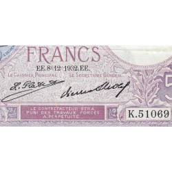 F 03-16 - 25/08/1932 - 5 francs - Violet - Série K.51069 - Etat : TTB