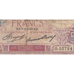 F 03-17 - 01/06/1933 - 5 francs - Violet - Série O.55724 - Etat : B+