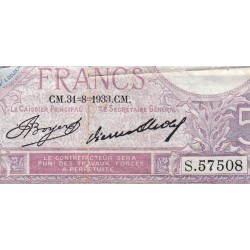 F 03-17 - 31/08/1933 - 5 francs - Violet - Série S.57508 - Etat : TB+