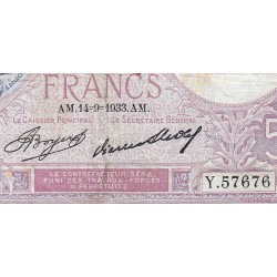 F 03-17 - 14/09/1933 - 5 francs - Violet - Série Y.57676 - Etat : TB+