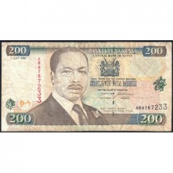 Kenya - Pick 38a - 200 shillings - Série AB - 01/07/1996 - Etat : TB