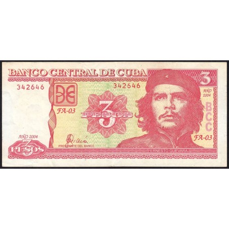 Cuba - Pick 127a - 3 pesos - Série FA-03 - 2004 - Etat : TTB