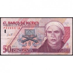 Mexique - Pick 101 - 50 nuevos pesos - Série G - Préfixe P - 10/12/1992 - Etat : TB+