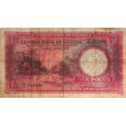 Nigéria - Pick 4a - 1 pound - Série W/10 - 15/09/1958 - Etat : TB