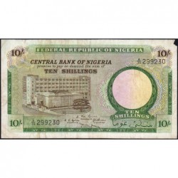 Nigéria - Pick 7 - 10 shillings - Série A/33 - 1967 - Etat : TB à TB+