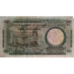 Nigéria - Pick 7 - 10 shillings - Série A/33 - 1967 - Etat : TB à TB+