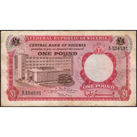Nigéria - Pick 8 - 1 pound - Série B/23 - 1967 - Etat : TB+