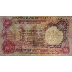 Nigéria - Pick 15a - 1 naira - Série DA/1 - 1973 - Etat : TTB-