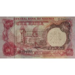 Nigéria - Pick 15a - 1 naira - Série DG/43 - 1973 - Etat : SPL