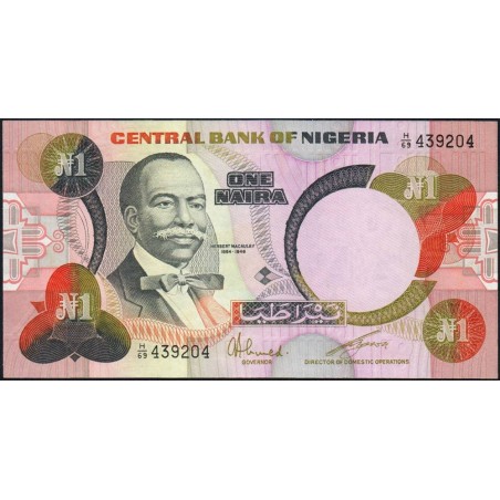 Nigéria - Pick 23a - 1 naira - Série H/69 - 1984 - Etat : NEUF
