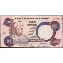Nigéria - Pick 24g_1 - 5 naira - Série F/75 - 2001 - Etat : pr.NEUF