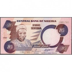 Nigéria - Pick 24g_2 - 5 naira - Série H/33 - 2002 - Etat : pr.NEUF