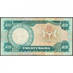 Nigéria - Pick 26b - 20 naira - Série G/62 - 1986 - Etat : TB+