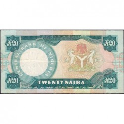 Nigéria - Pick 26c - 20 naira - Série L/18 - 1989 - Etat : TTB