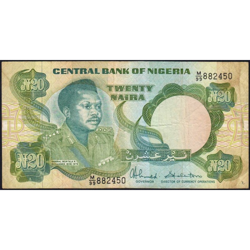Nigéria - Pick 26c - 20 naira - Série M/99 - 1989 - Etat : TB+