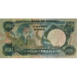 Nigéria - Pick 26d_1 - 20 naira - Série N/1 - 1992 - Etat : SPL+