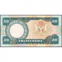 Nigéria - Pick 26d_2 - 20 naira - Série Y/82 - 1992 - Etat : TTB+