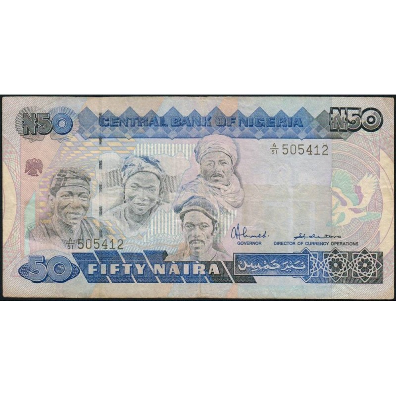 Nigéria - Pick 27a - 50 naira - Série A/51 - 1991 - Etat : TB