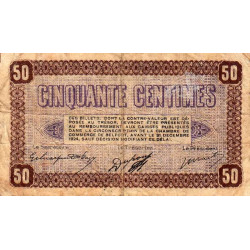 Belfort - Pirot 23-56 - 50 centimes - Série B - 12/10/1921 - Etat : TB-