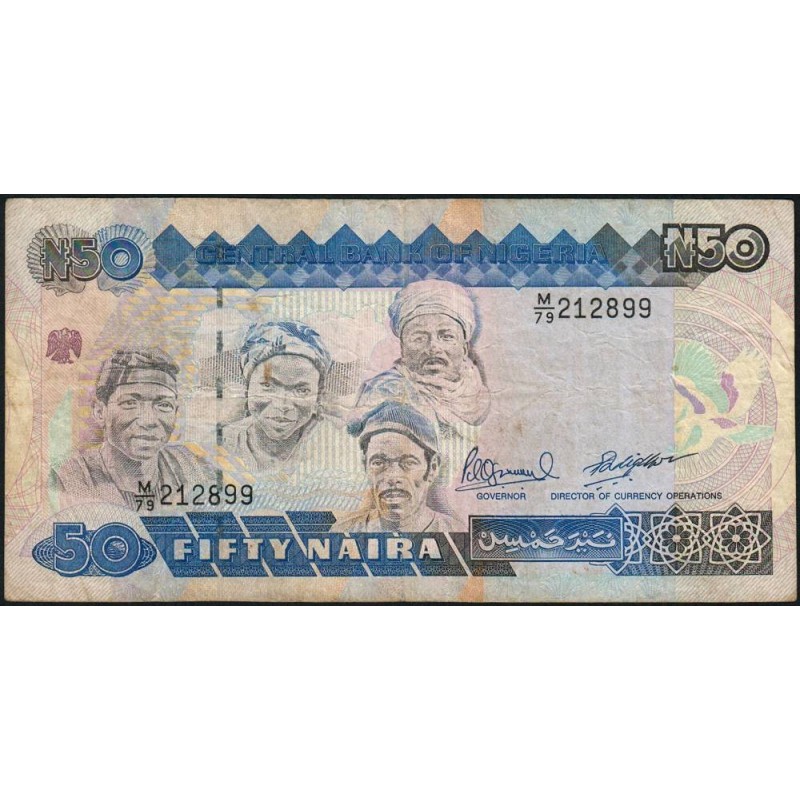 Nigéria - Pick 27c - 50 naira - Série M/79 - 1996 - Etat : TB-
