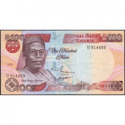 Nigéria - Pick 28b - 100 naira - Série AD/32 - 1999 - Etat : TTB+