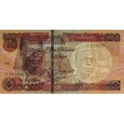 Nigéria - Pick 28b - 100 naira - Série AE/66 - 1999 - Etat : pr.NEUF