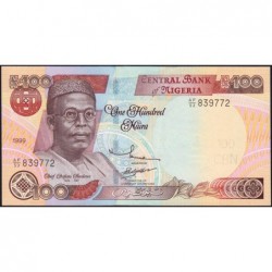 Nigéria - Pick 28b - 100 naira - Série AF/53 - 1999 - Etat : SPL