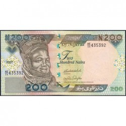Nigéria - Pick 29f - 200 naira - Série AE/39 - 2007 - Etat : NEUF