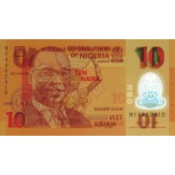 Nigéria - Pick 39a_1 - 10 naira - Série MY - 2009 - Polymère - Etat : NEUF