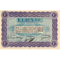Belfort - Pirot 23-62 - 1 franc - Série B - 12/10/1921 - Etat : SPL