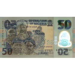 Nigéria - Pick 40d - 50 naira - Série QT - 2013 - Polymère - Etat : NEUF