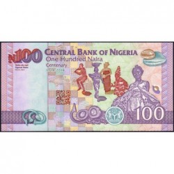 Nigéria - Pick 41a - 100 naira - Série AE - 2014 - Commémoratif - Etat : NEUF