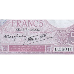 F 04-01 - 13/07/1939 - 5 francs - Violet modifié - Série B.58010 - Etat : SUP-