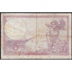 F 04-01 - 13/07/1939 - 5 francs - Violet modifié - Série D.58179 - Etat : TB-