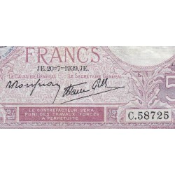 F 04-02 - 20/07/1939 - 5 francs - Violet modifié - Série C.58725 - Etat : TB+