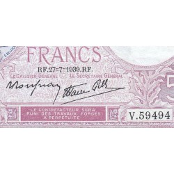 F 04-03 - 27/07/1939 - 5 francs - Violet modifié - Série V.59494 - Etat : TTB-