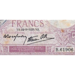 F 04-07 - 24/08/1939 - 5 francs - Violet modifié - Série B.61906 - Etat : TB-