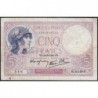 F 04-08 - 14/09/1939 - 5 francs - Violet modifié - Série W.62468  (remplacement) - Etat : TB-