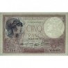 F 04-08 - 14/09/1939 - 5 francs - Violet modifié - Série W.62482 - Remplacement - Etat : SUP+