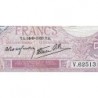F 04-08 - 14/09/1939 - 5 francs - Violet modifié - Série V.62513 - Etat : TB